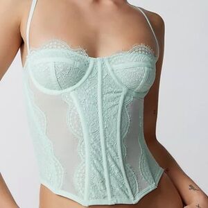 Mint Lace Bustier Top